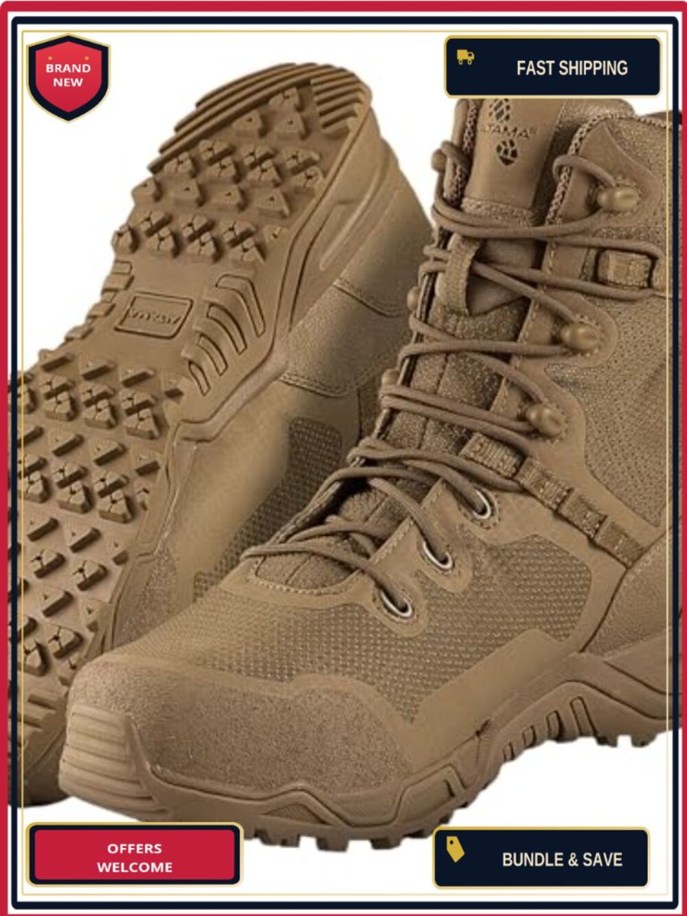 Unisex Steel Toe Tactical Boots Slip-Resistant Rapid-Lacing Work Shoes